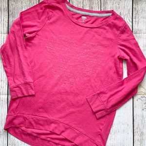 Girls Old Navy Pink Long Sleeve Tee Size M 8